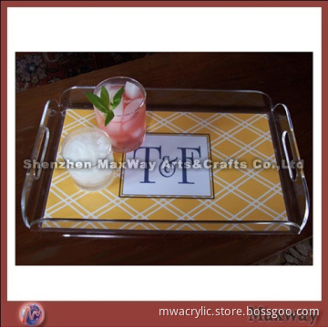 Large Clear High Grade Acrylic Serving Tray with Handle